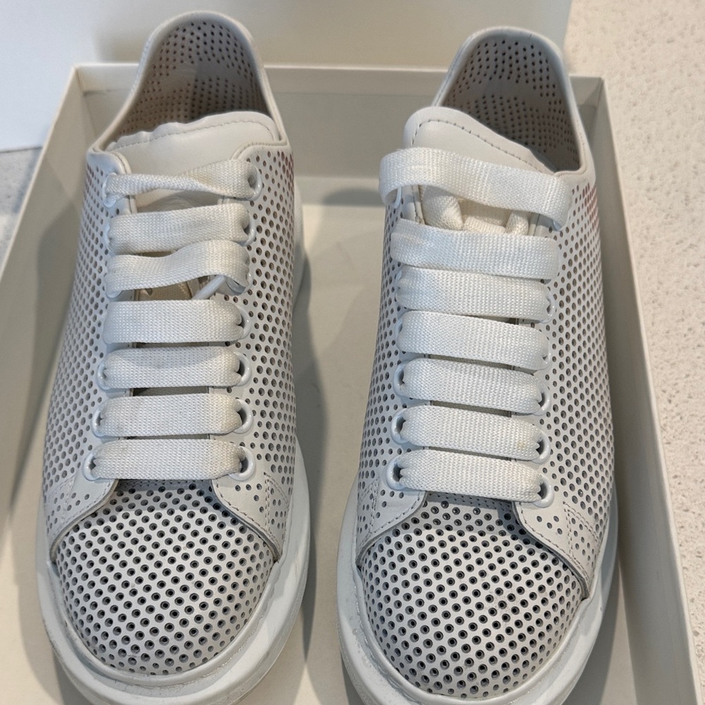 Alexander McQueen White Perforated Sneakers